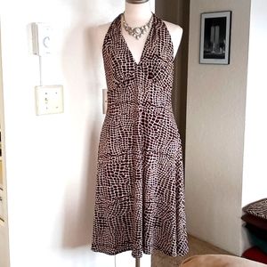 Animal print halter dress